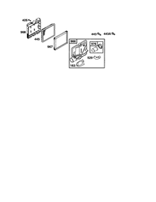 Base-Air Cleaner Diagram and Parts List for 120600-120699 0100-0110-0111 Briggs and Stratton Engine